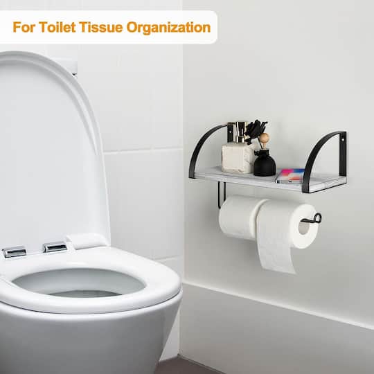 NEX™ 15" Wall Mounted Paper Towel Holder with Wood Shelf